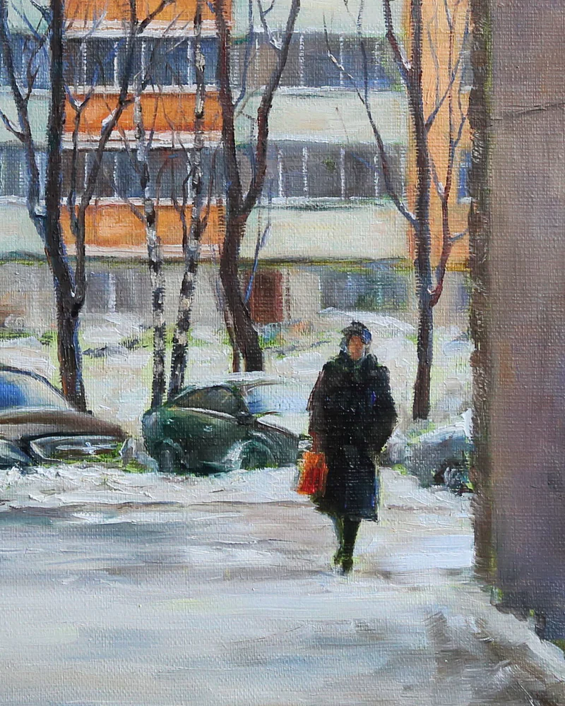 На районе. Арка. Масло, холст