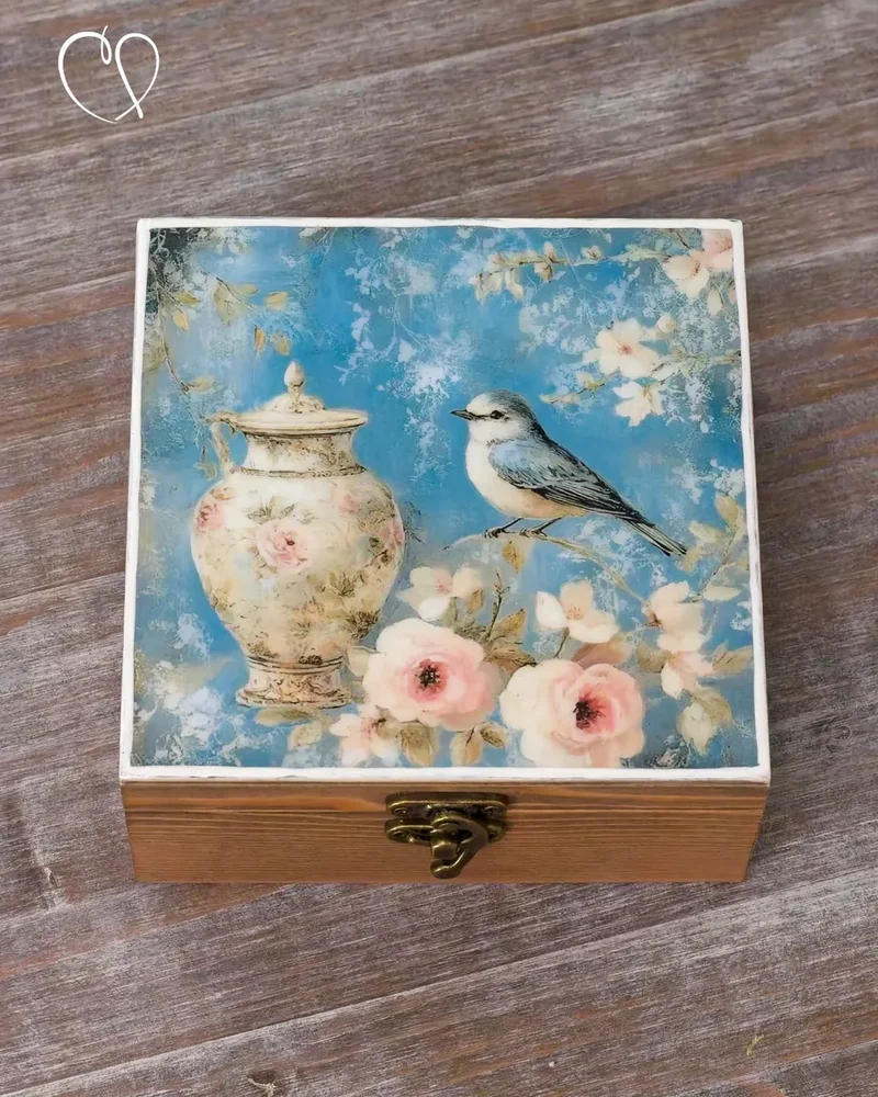 Шкатулка деревянная с рисунком, 14 × 14 × 7 см — Рисунок 18