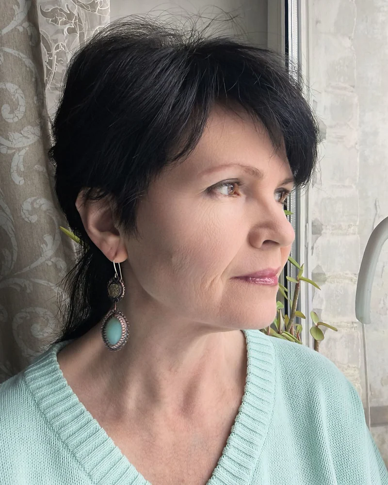 Серьги "Нежность Весны" хризопраз, медь
