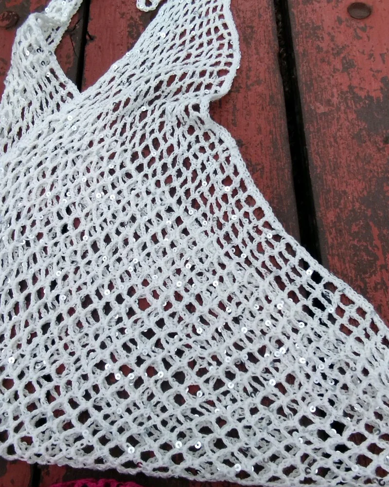 Косынка ажурная из хлопка с пайетками — Основной