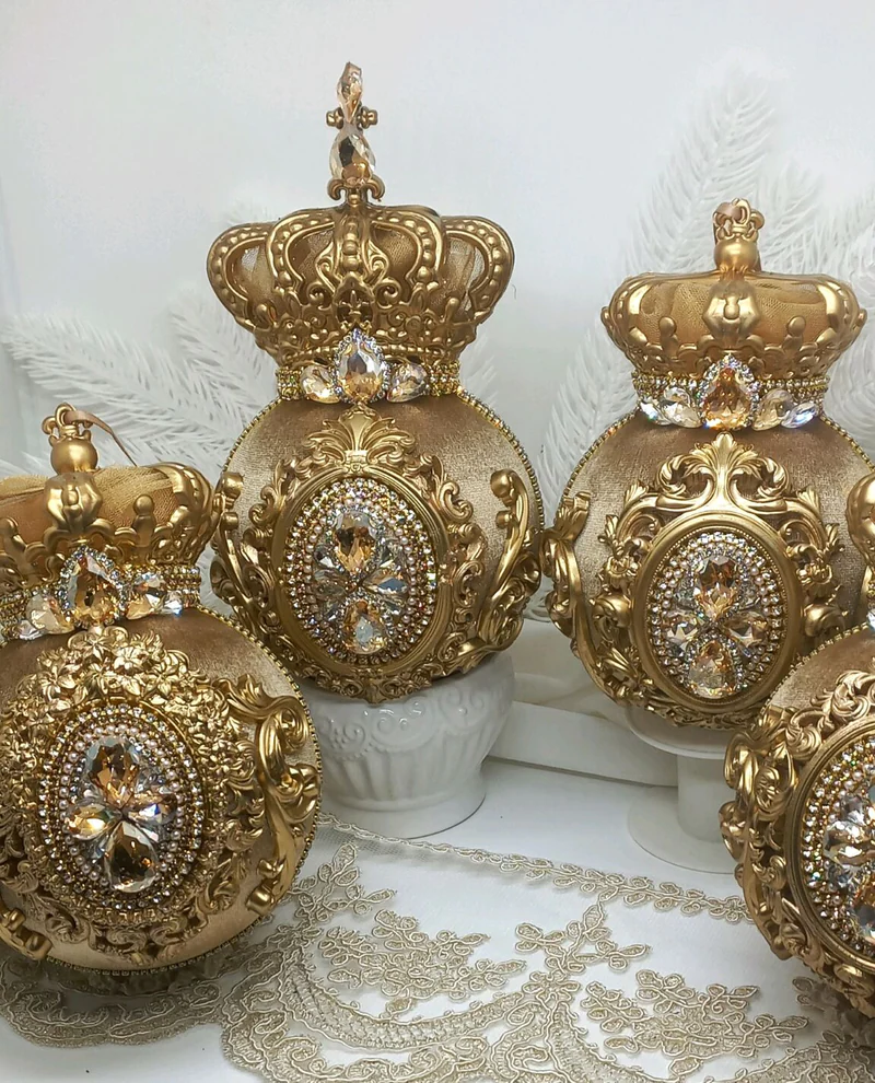 Елочные шары Королевские золотой ёлочные игрушки
