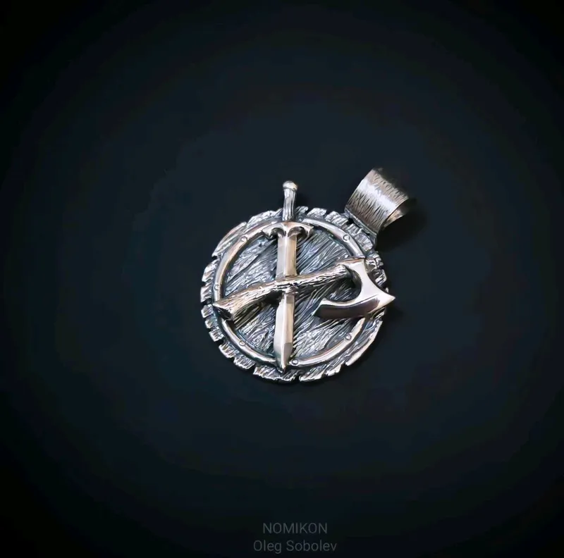 Оберег "Секира и меч на щите" — Основной