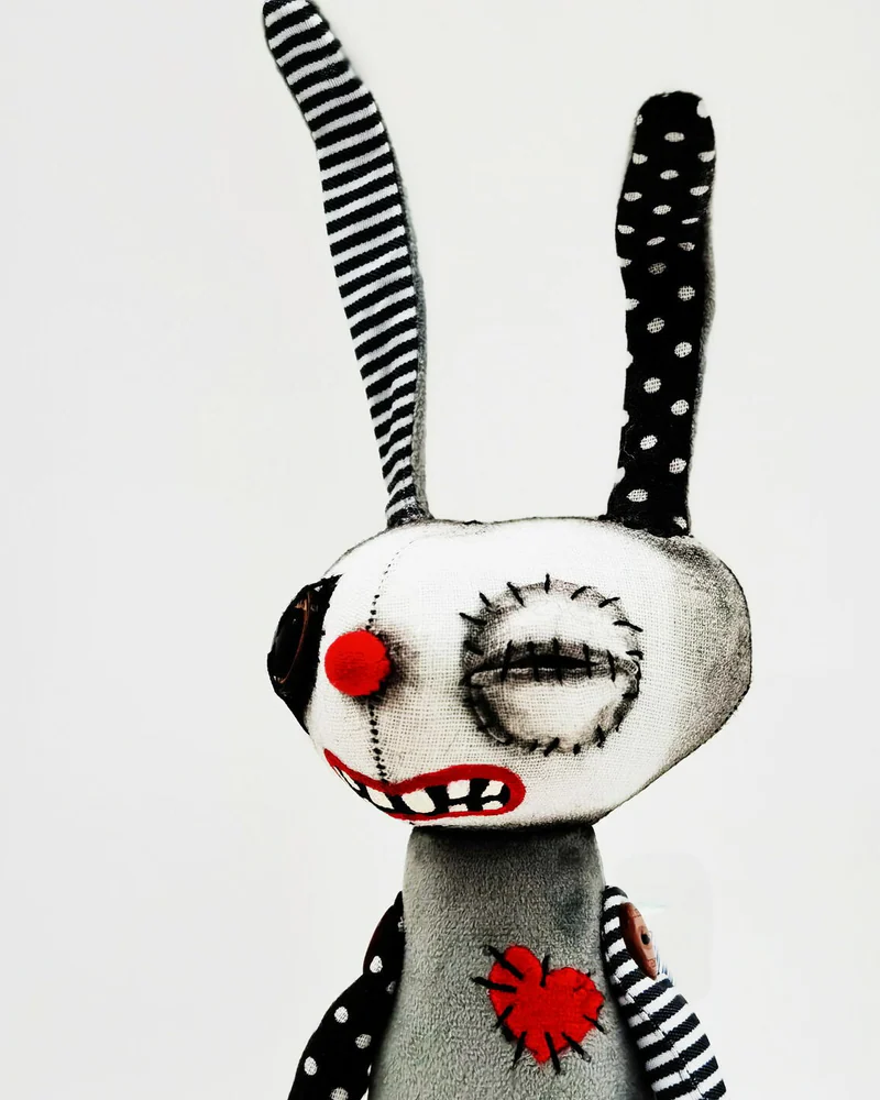 Чердачная кукла Заяц текстильный Чердачный монстр Сreepy doll Кролик