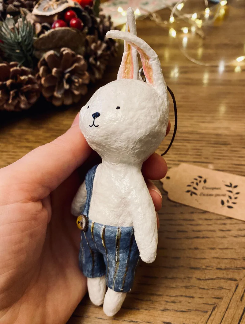 Елочная игрушка из ваты