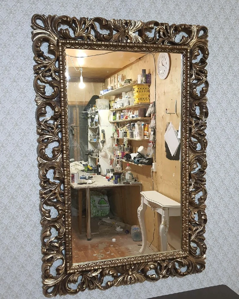 Зеркало настенное резной раме (золото) — Основной