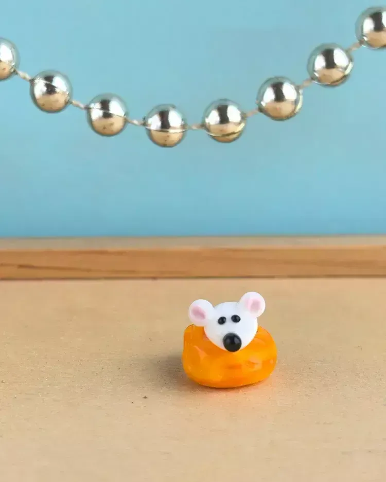 Стеклянная фигурка «Мышка» — Высота 14 мм