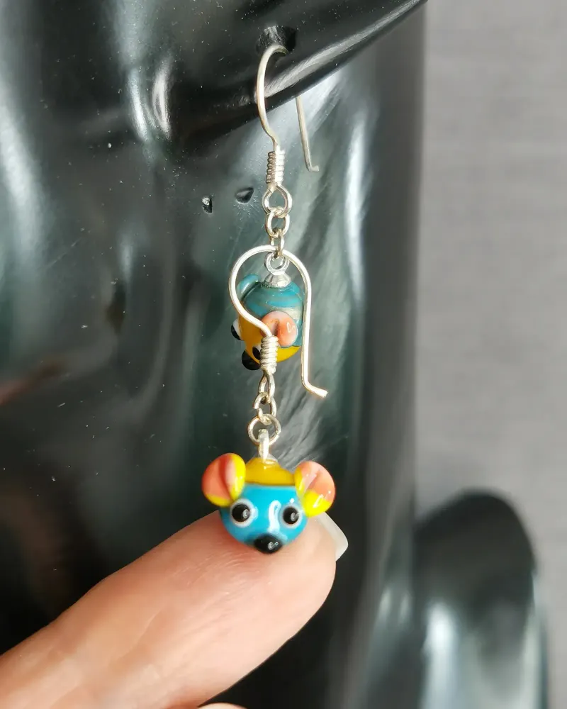 Серьги «Мышки» из стекла — Основной
