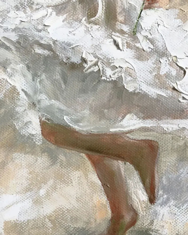 Танцующая девочка. Картина маслом 30×30 см — 30×30 см