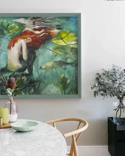 Русалка. Картина маслом 60×60 см — 60×60 см