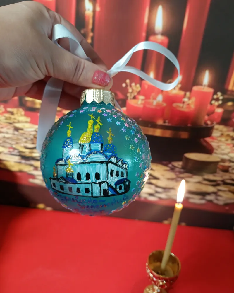 Новогодний шар — Голубой