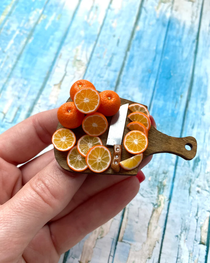Кукольная Миниатюра «Доска с Апельсинами 🍊»