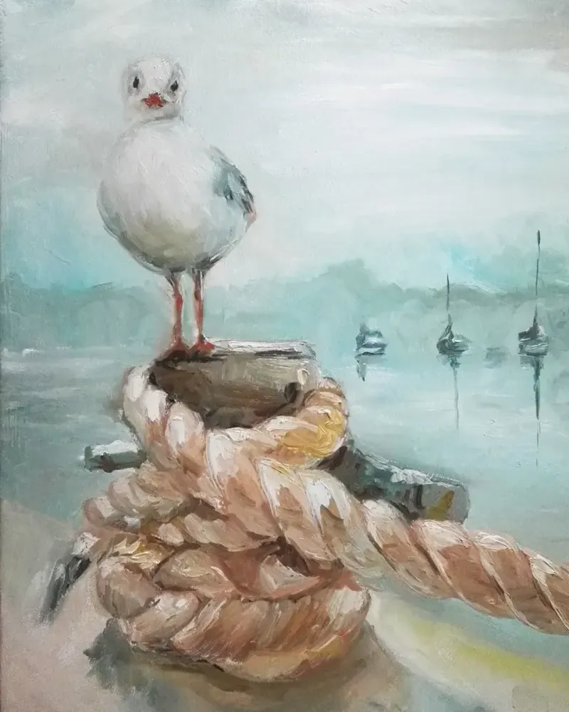 Причал. Картина маслом 40×60 см — 40×60 см