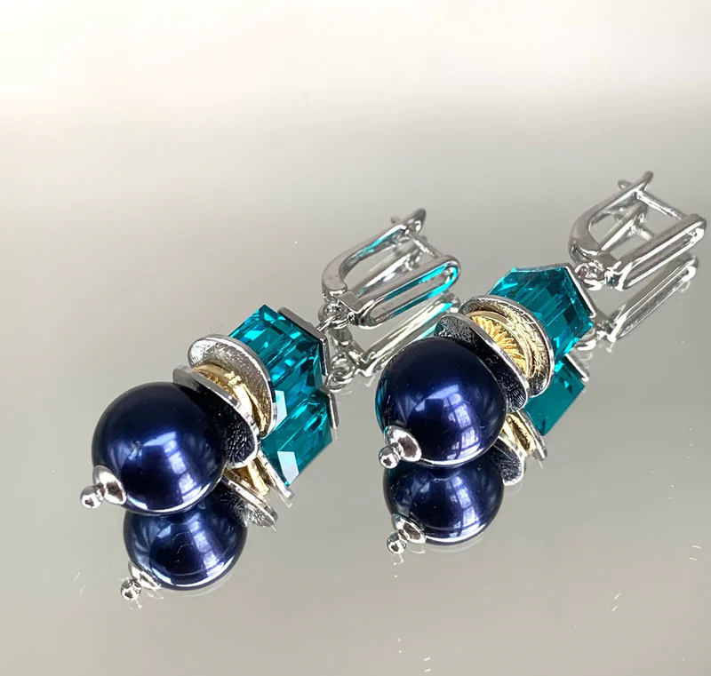 Серьги с жемчугом Preciosa и ювелирными кристаллами