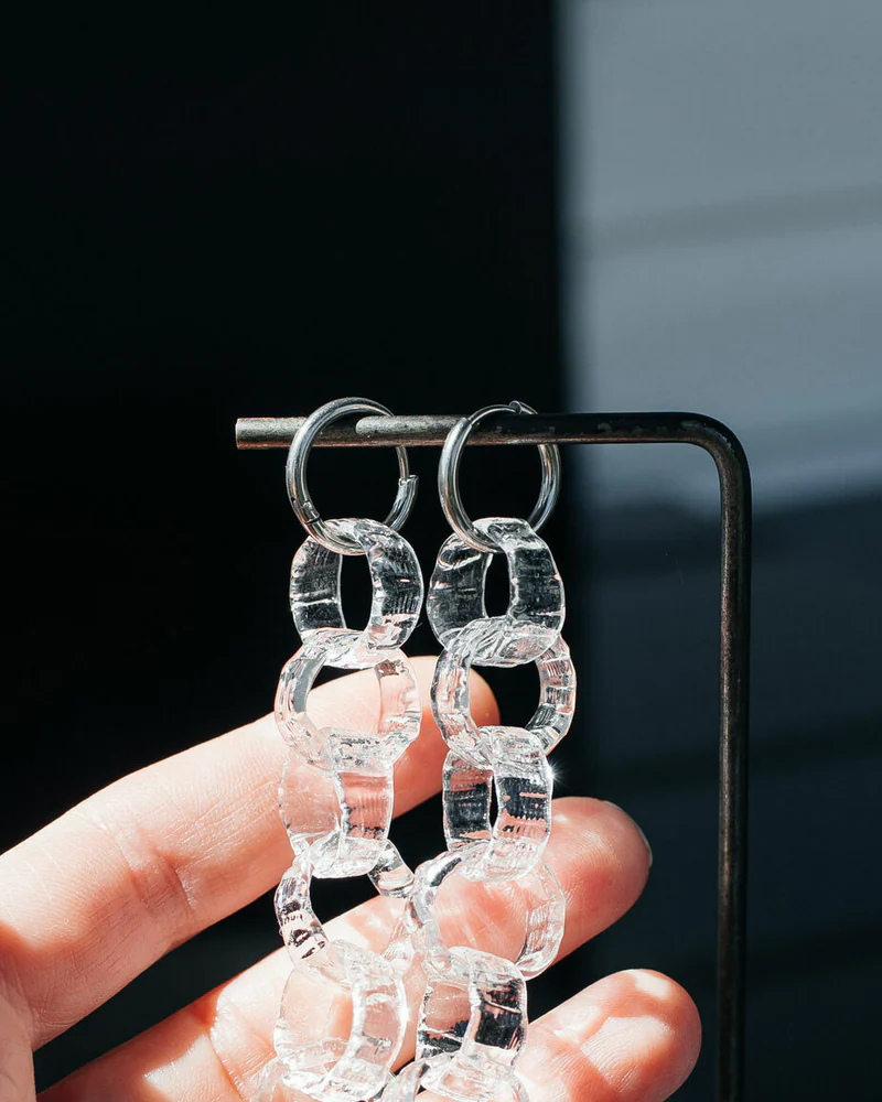 Серьги из стекла Ледяной плен