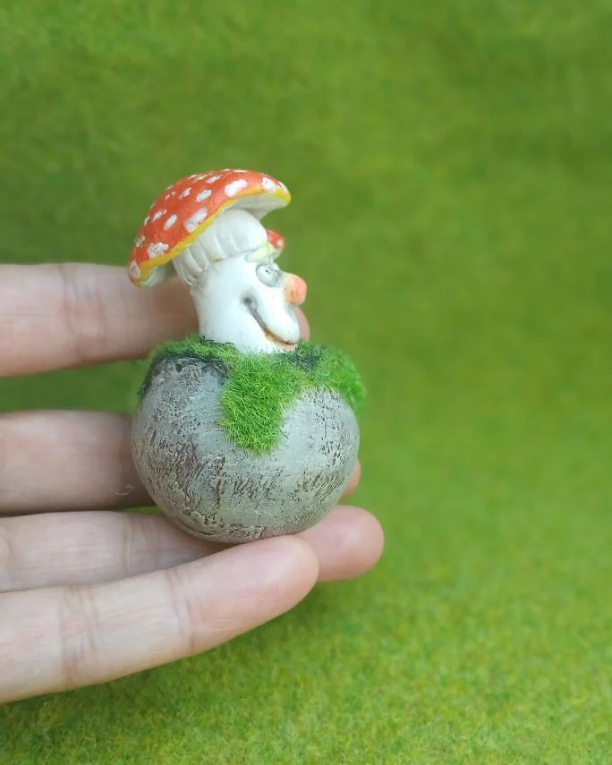 Веселые Поганки, кукольная миниатюра, мухоморы