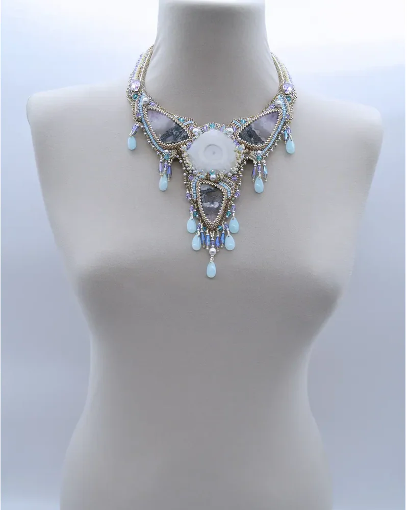 Авторское колье с аметистами и Swarovski