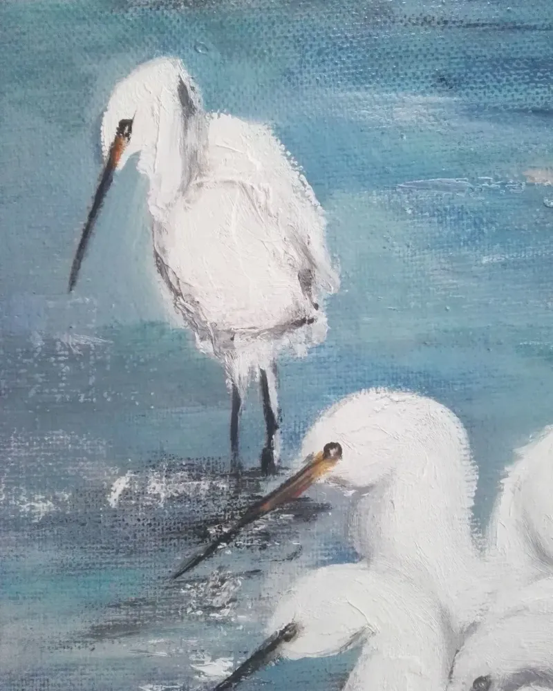 Цапли. Картина маслом 50×70 см — 50×70 см