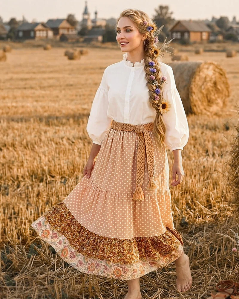 Юбка/подъюбник из мозаики тканей