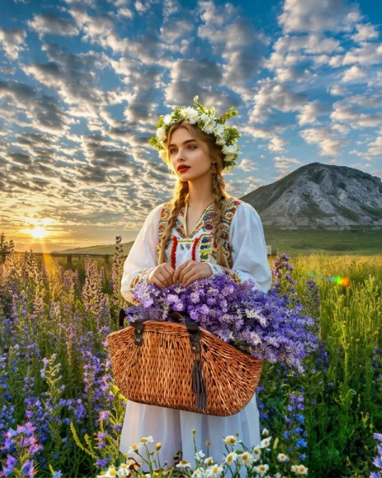 Плетеная сумка-корзина