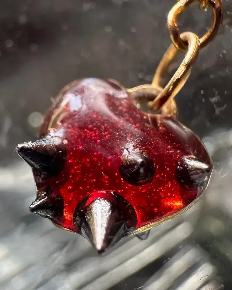 Серьги «Красное сердце» — Красные