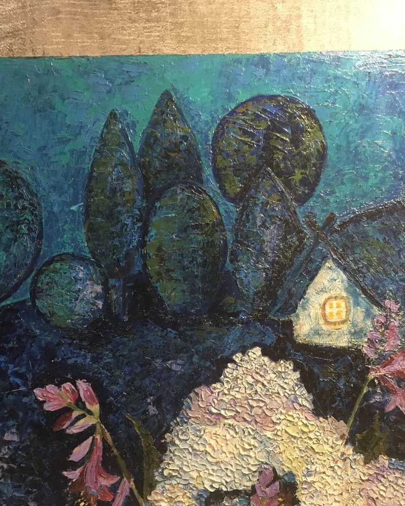 Картина маслом Гортензия