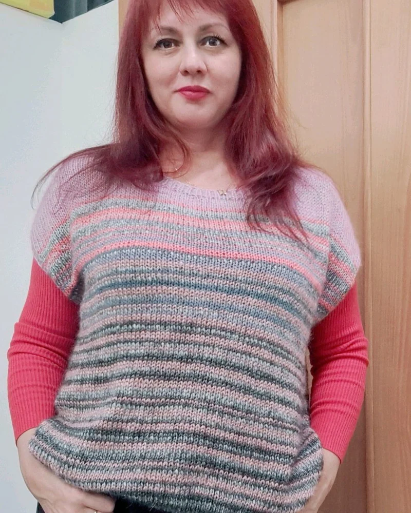 Жилет из нежной пряжи