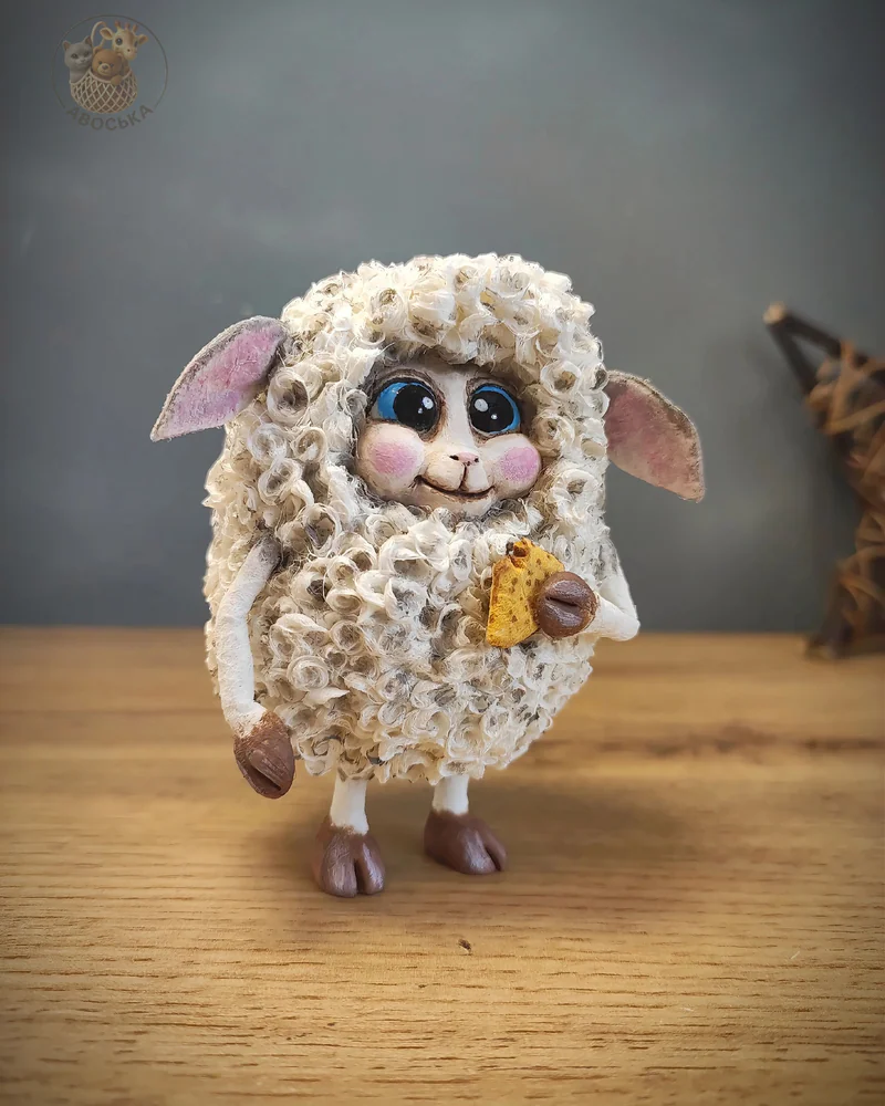 Ватная игрушка «Овечка на Масленицу»