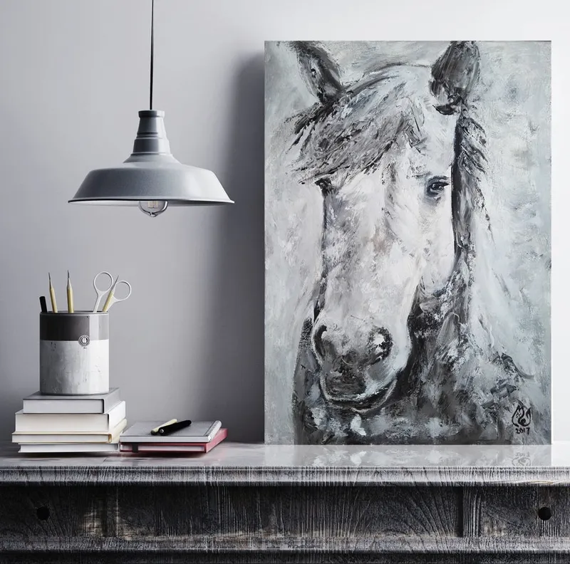 Портрет лошади. Картина маслом 50×70 см