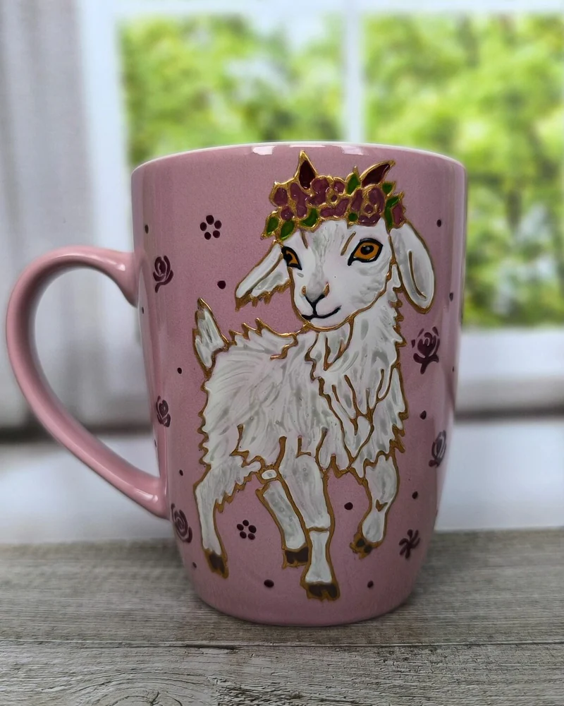 Розовая кружка «Коза»