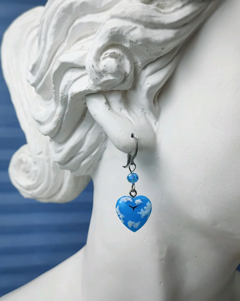 Серьги из эпоксидной смолы "Небеса"