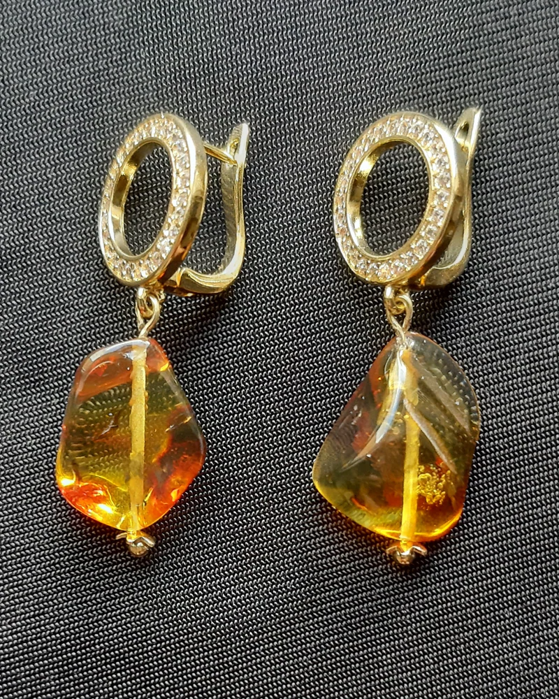 Серьги из янтаря