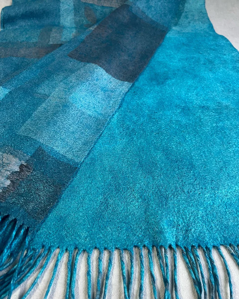 Палантин валяный женский «Бирюзовое счастье»