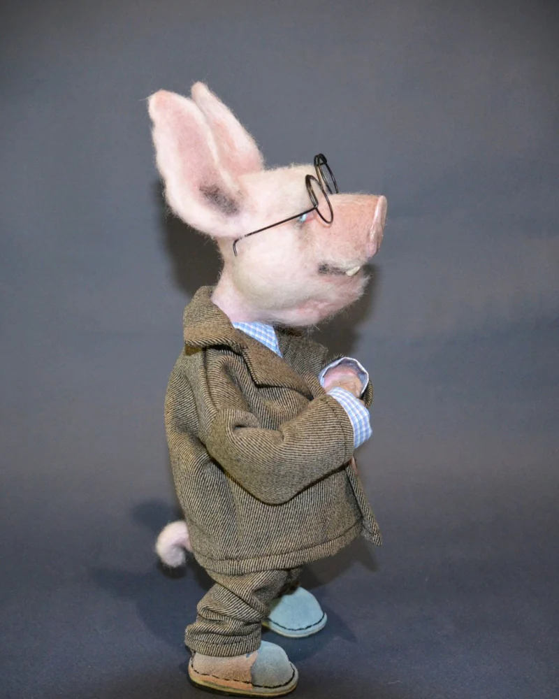 Свин Алоизий. Игрушка из шерсти