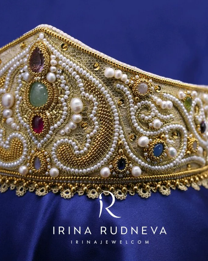 Вышитый авторский кокошник "РУССКИЙ", Ирина Руднева