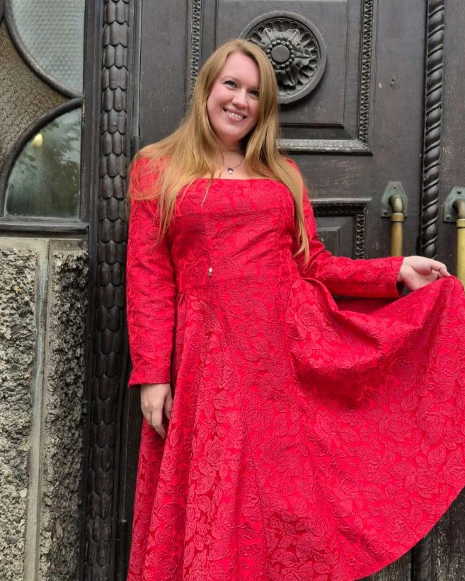 Lady in red жаккардовое платье, премиум Италия