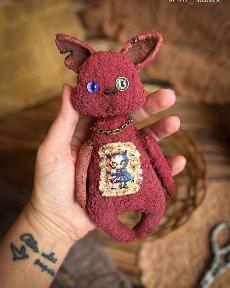 Игрушка Тедди «Крейзи Кот», бордовый