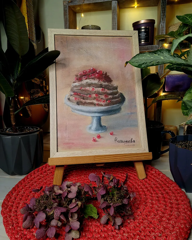 Картина пастелью «Тортик» — Пастель, 20×30 см