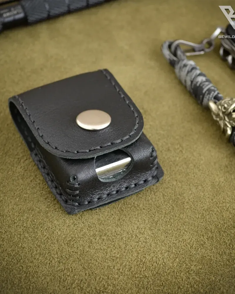 Чехол для Zippo кожаный — Чехол для Zippo черный кожаный