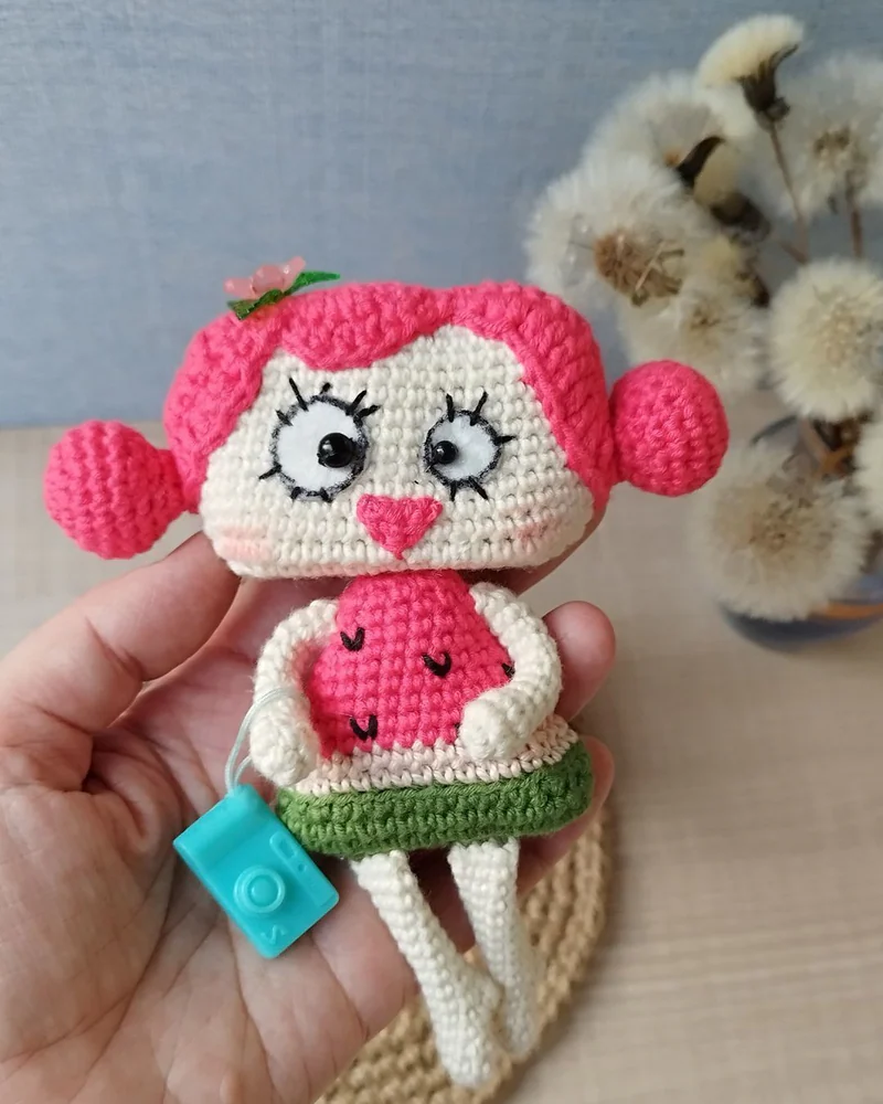 Вязаная кукла Арбузная Маша, амигуруми игрушка