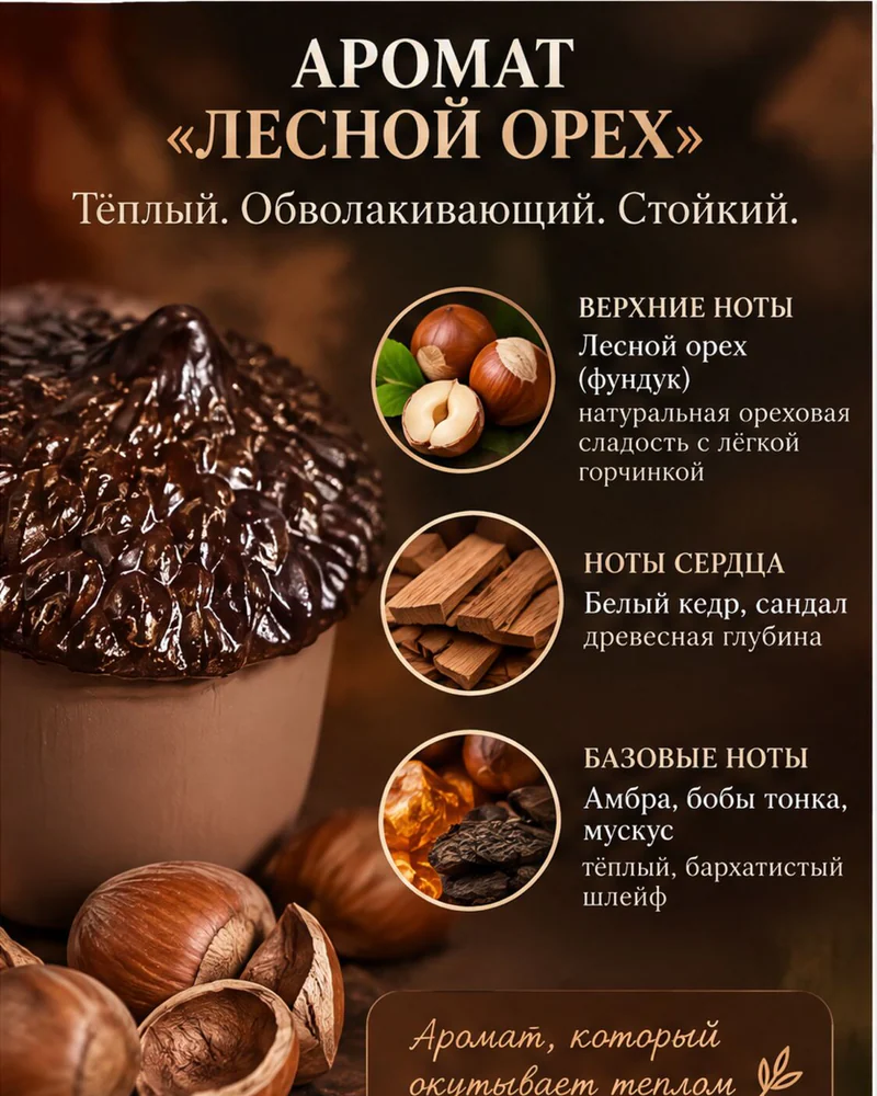 Свеча-жёлудь «Лесной орех»