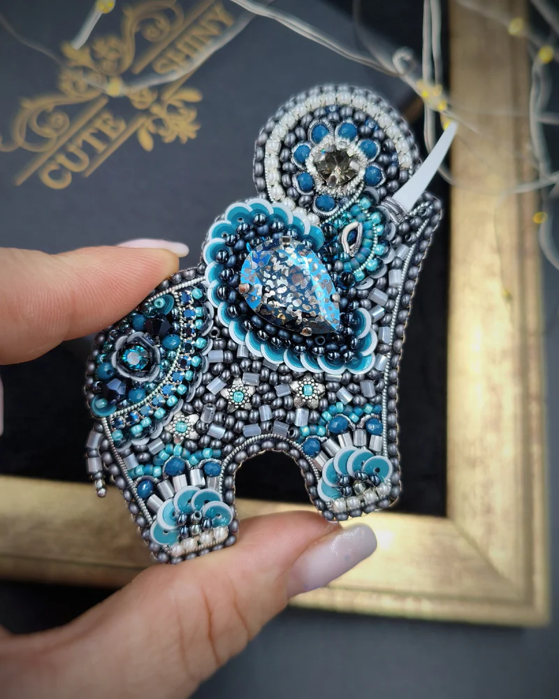 Брошь Индийский слон / Elephant brooch