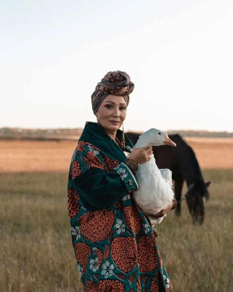 Стеганое пальто из африканского хлопка «Клубничное» — Основной