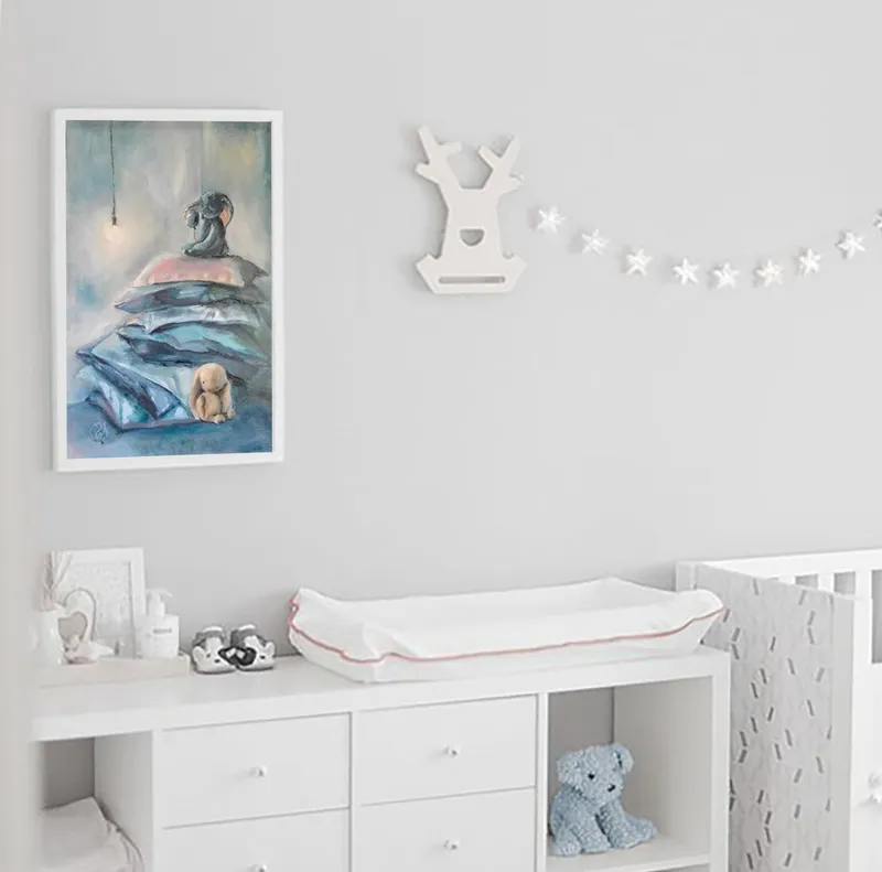 Подушки и игрушки. Картина маслом 30×50 см