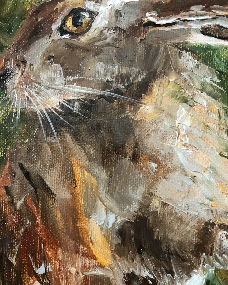 Заяц. Картина маслом 18×24 см — 18×24 см