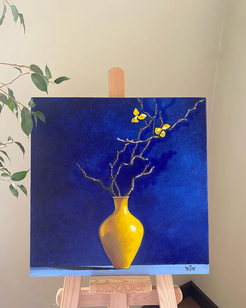 Картина маслом цветы “Blue” 40×40 cm. Натюрморт — Оригинал