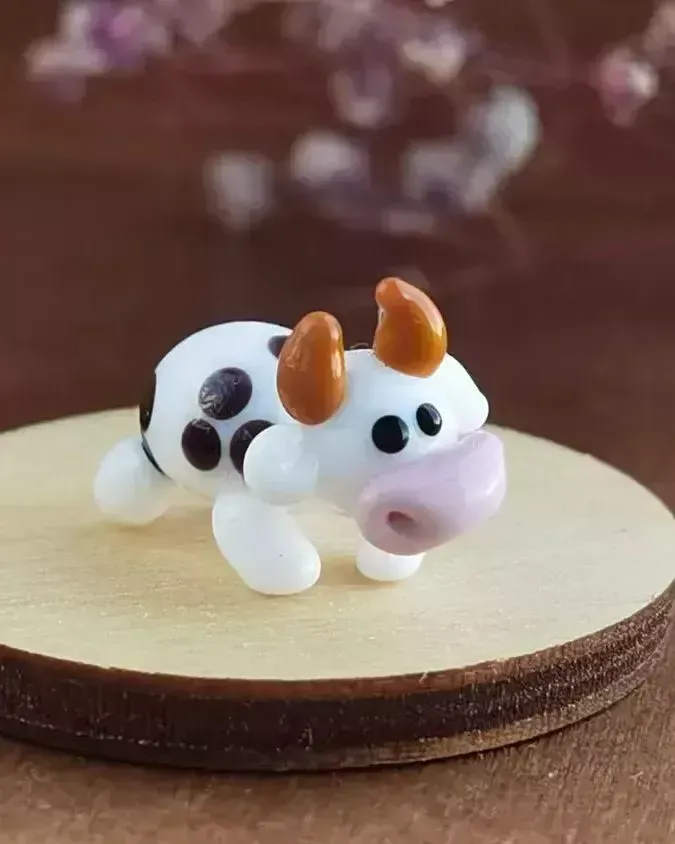 Стеклянная фигурка «Корова» №1 — Высота 15 мм
