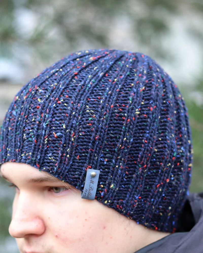 Шапка мужская твидовая, Универсальная вязаная шапка