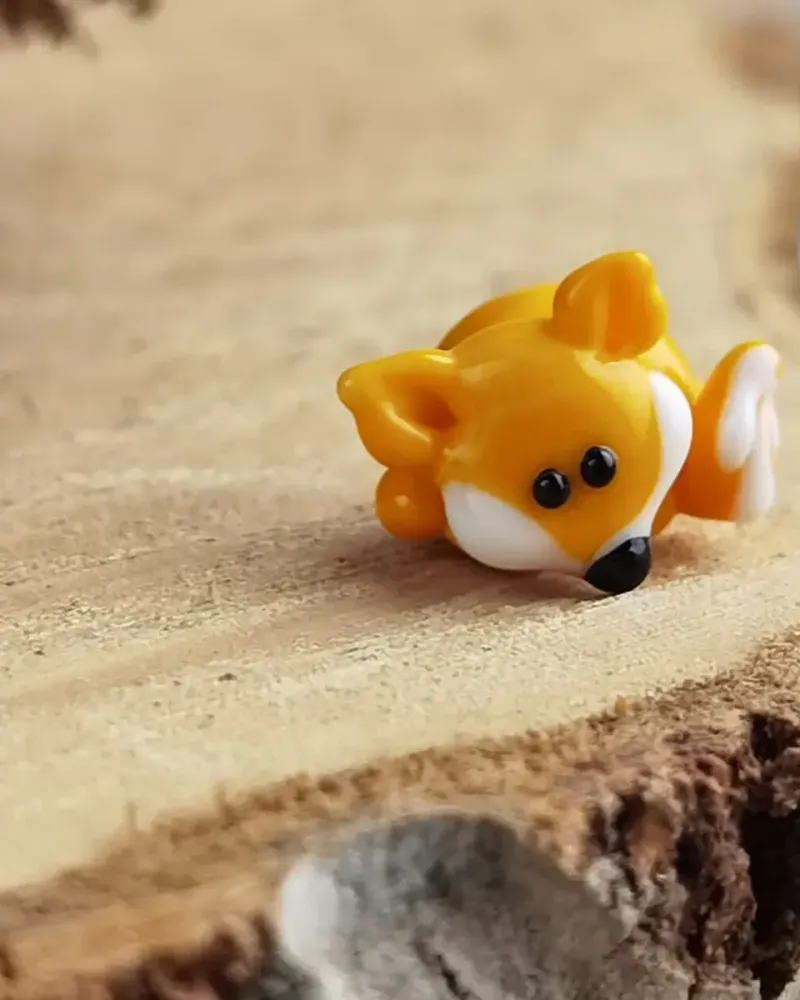 Стеклянная фигурка «Лиса» — Высота 15 мм