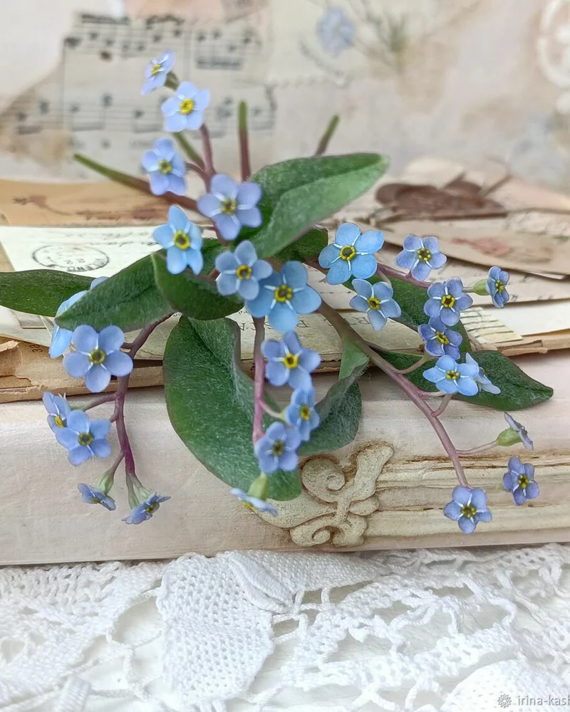 Незабудка. Незабудки из полимерной глины.Незабудки ручной работы.Букет незабудок — Незабудка