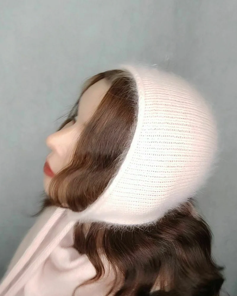 Чепчик из ангоры розовый